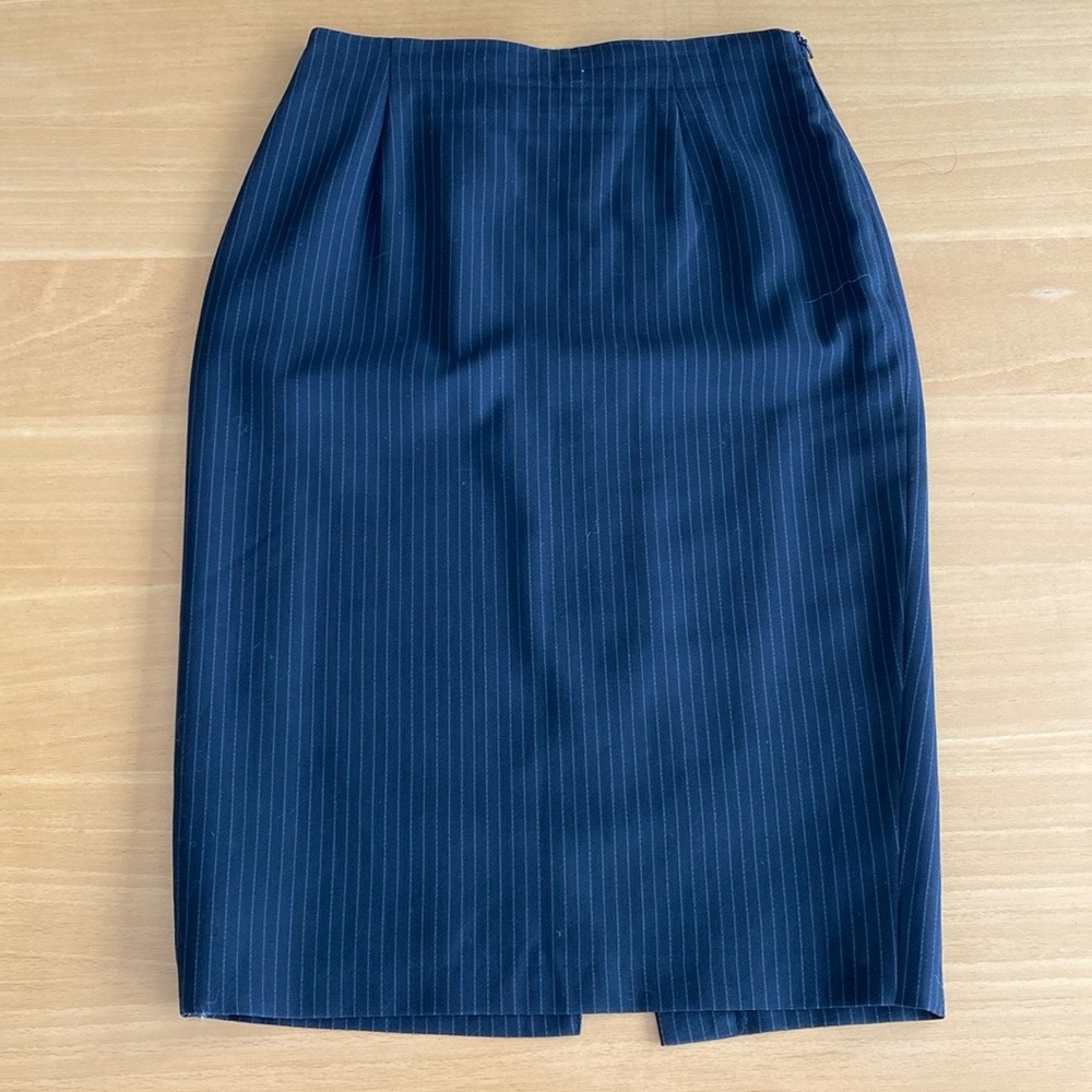 Kookai midnight navy pin striped skirt.